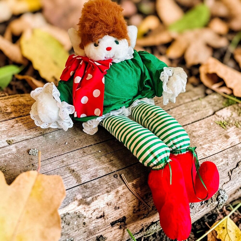 Vintage Ms Noah McCurry The Can Do Elf Christmas Signed Stuffed Animal W/ Tags